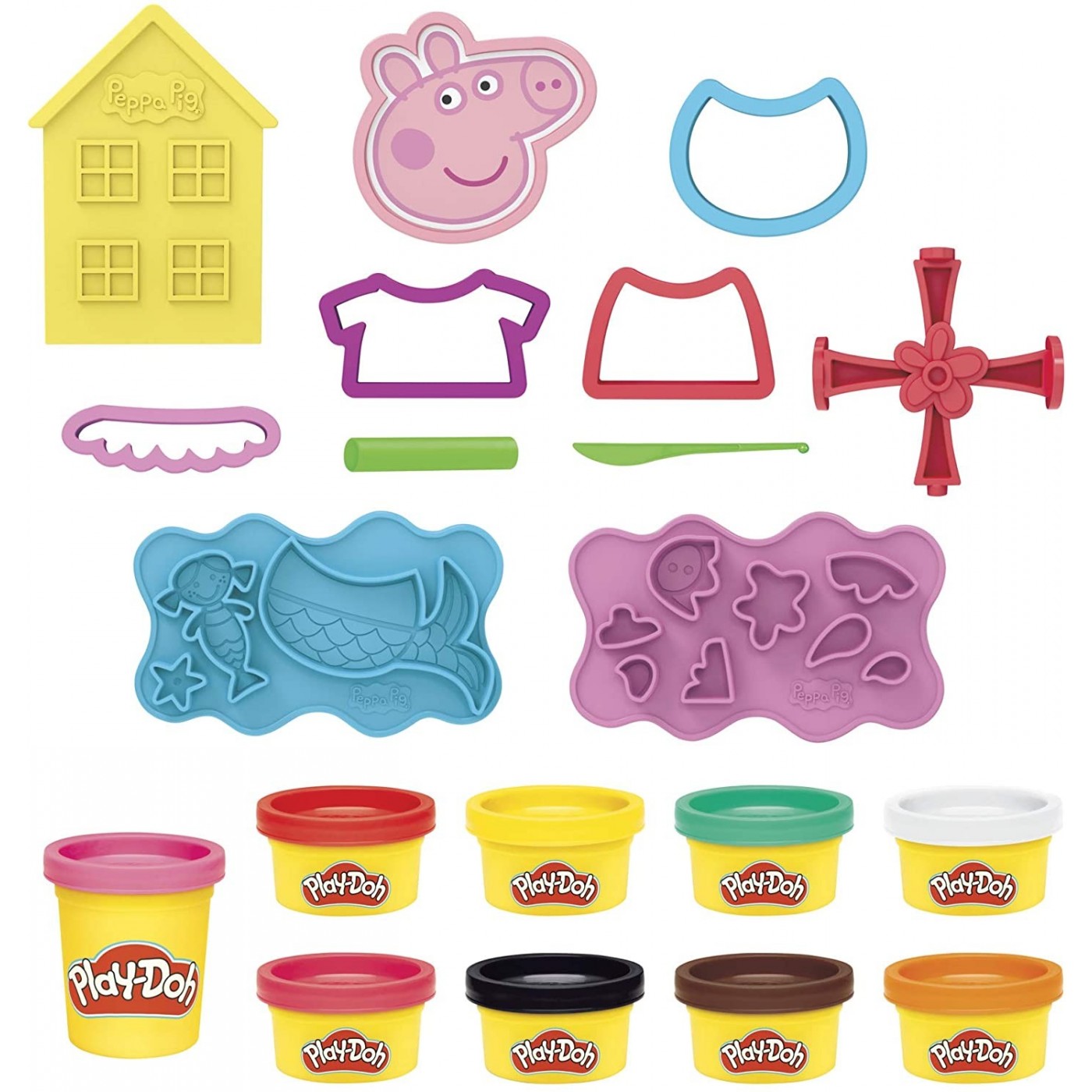 Hasbro Play-Doh Peppa Pig Σετ Με 9 Δοχεία Και 11 Αξεσουάρ (F1497)
