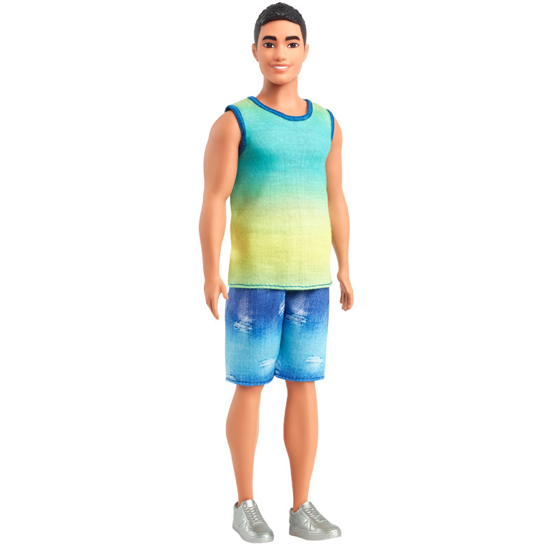 Mattel Ken® Doll Fashionistas Black Hair Ombre Tank And Jean Shorts No236 (DWK44/HYV00)