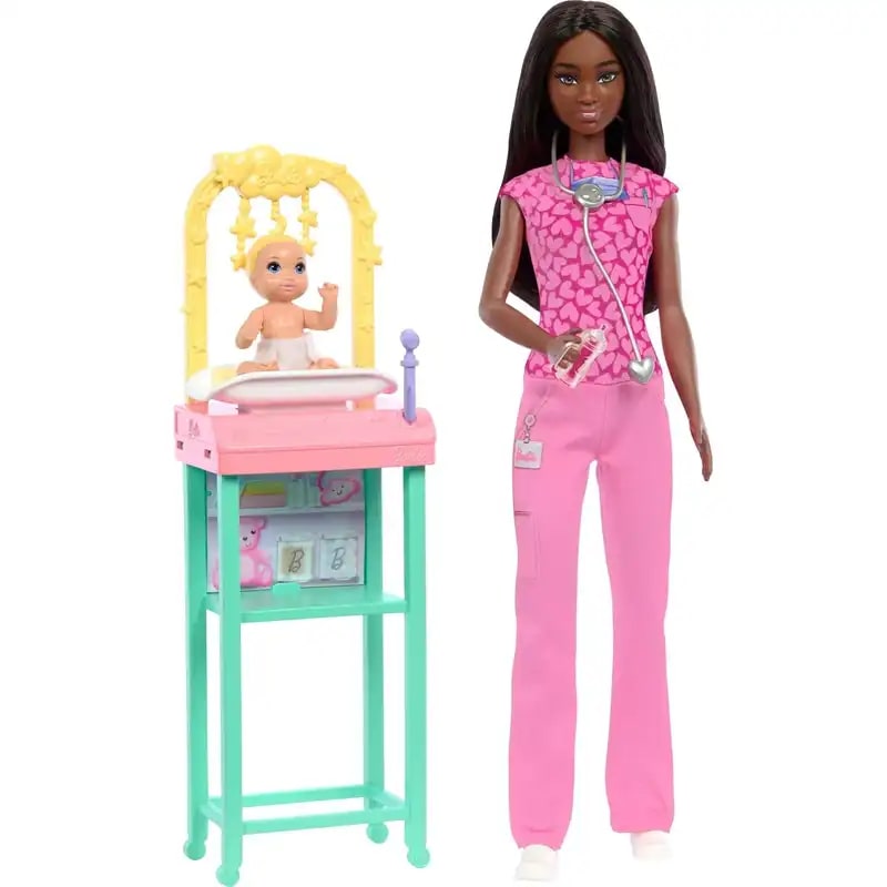 Mattel Barbie Baby Doctor Doll Παιδίατρος Μελαχρινή (JCR71/JCR73)