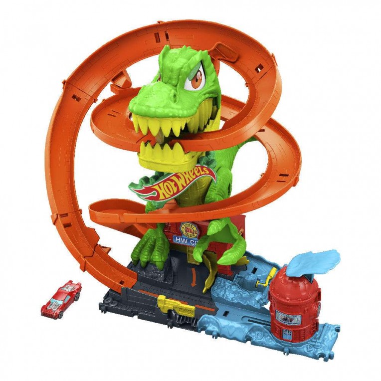 Hot Wheels City Πίστα T-Rex Πυροσβετικός Σταθμός (JBM73)