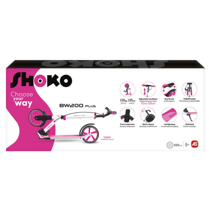 Shoko Παιδικό Πατίνι BW 200 Plus Με 2 Ρόδες 200mm Σε Φούξια Χρώμα (5004-5052)