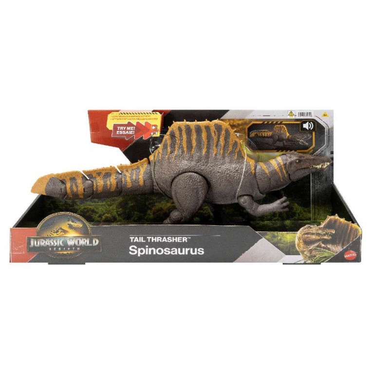 Jurassic World Rebirth Tail Thrasher Σπινόσαυρος Φιγούρα Δεινόσαυρος με Διπλή Λειτουργία Επίθεσης και Ήχους (JGB56)