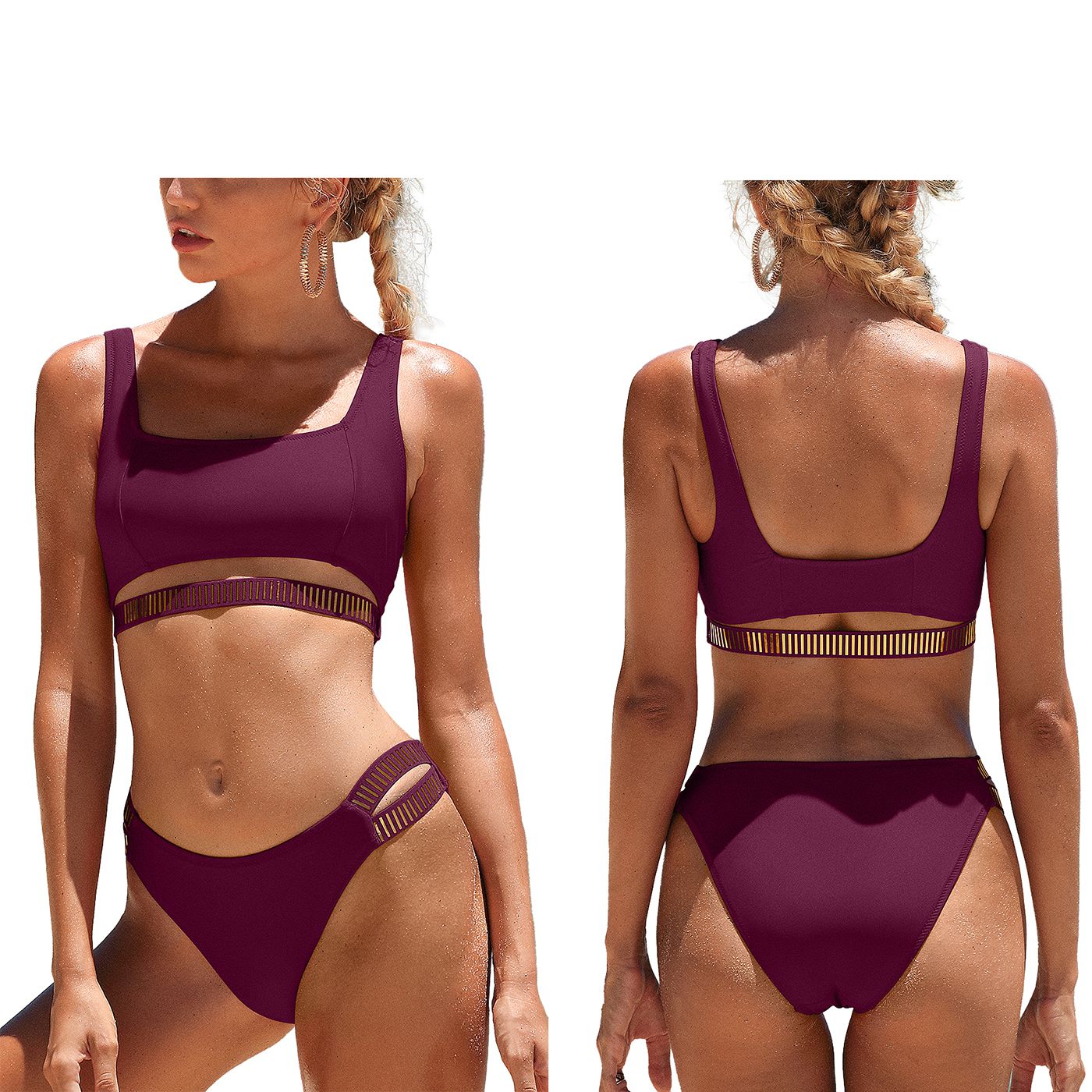 Μαγιό Μπικίνι Surf top & Κορδόνι Μπορντώ Size L