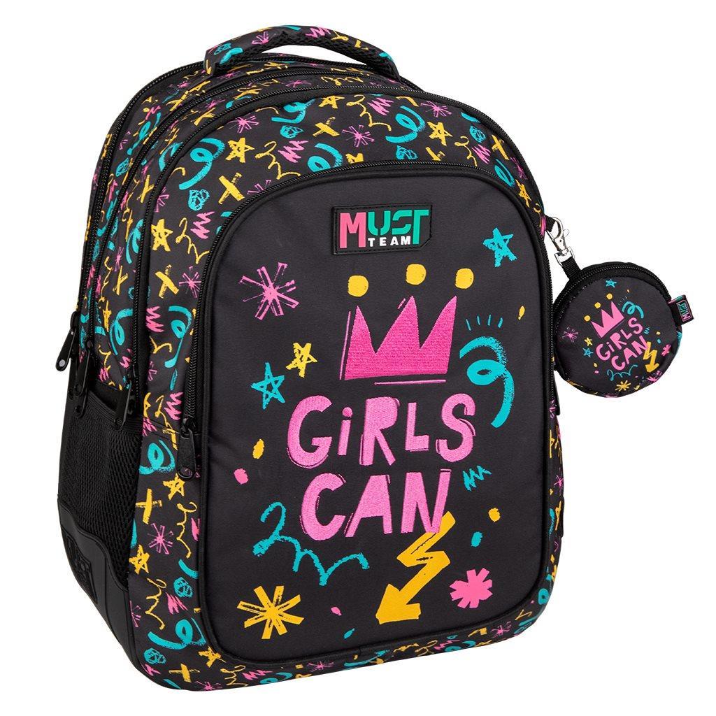 Τσάντα Πλάτης Δημοτικού Must Team Multi Girls Can (000586787)